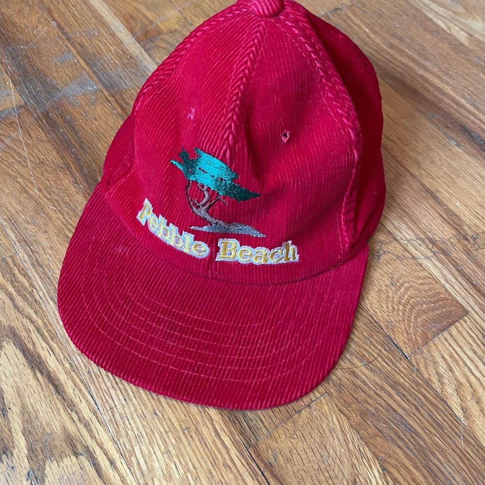 Vintage Pebble Beach Corduroy Red Cap